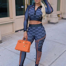 Load image into Gallery viewer, CLTH319  GG Jersey Jacquard Cropped Top/Leggings
