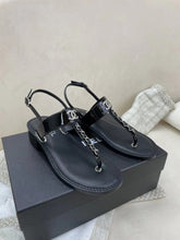 Load image into Gallery viewer, SE871 2022 CC Patent Calfskin Sandals / Size5-11
