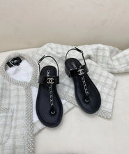 Load image into Gallery viewer, SE871 2022 CC Patent Calfskin Sandals / Size5-11

