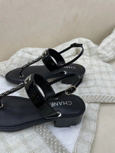 Load image into Gallery viewer, SE871 2022 CC Patent Calfskin Sandals / Size5-11
