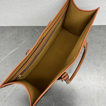 Load image into Gallery viewer, CL092 Medium Horizontal Cabas in Triomphe Canvas and Calfskin Tan / 15.7x5.7x11.8inch
