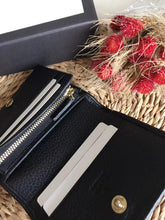 Load image into Gallery viewer, GC419 Black Leather Card Case Wallet / 4.3x6.9inch
