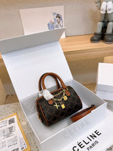 Load image into Gallery viewer, CL094 SMALL BOSTON in Triomphe Canvas and calfskin Tan / 8 x 6 x 3 IN
