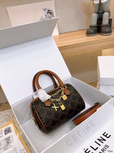 Load image into Gallery viewer, CL094 SMALL BOSTON in Triomphe Canvas and calfskin Tan / 8 x 6 x 3 IN
