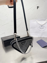 Load image into Gallery viewer, PD184 Embellished Satin and Leather mini-pouch / 5.9x3.9inch
