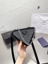 Load image into Gallery viewer, PD184 Embellished Satin and Leather mini-pouch / 5.9x3.9inch
