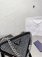 Load image into Gallery viewer, PD184 Embellished Satin and Leather mini-pouch / 5.9x3.9inch
