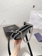 Load image into Gallery viewer, PD184 Embellished Satin and Leather mini-pouch / 5.9x3.9inch
