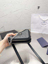 Load image into Gallery viewer, PD184 Embellished Satin and Leather mini-pouch / 5.9x3.9inch
