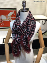 Load image into Gallery viewer, CLTH266 GC Jacquard Silk Wool Shawl/140x140cm(55.1&quot;W x 55.1”L)
