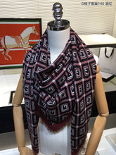 Load image into Gallery viewer, CLTH266 GC Jacquard Silk Wool Shawl/140x140cm(55.1&quot;W x 55.1”L)
