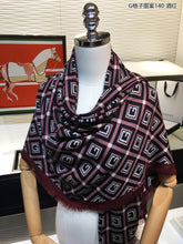 Load image into Gallery viewer, CLTH266 GC Jacquard Silk Wool Shawl/140x140cm(55.1&quot;W x 55.1”L)
