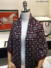 Load image into Gallery viewer, CLTH266 GC Jacquard Silk Wool Shawl/140x140cm(55.1&quot;W x 55.1”L)
