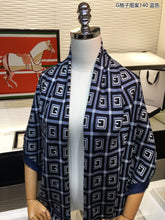 Load image into Gallery viewer, CLTH266 GC Jacquard Silk Wool Shawl/140x140cm(55.1&quot;W x 55.1”L)
