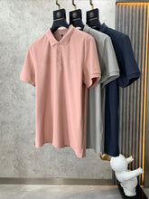 Load image into Gallery viewer, CLTH280 BUR Monogram Motif Cotton Piqué Polo Shirt
