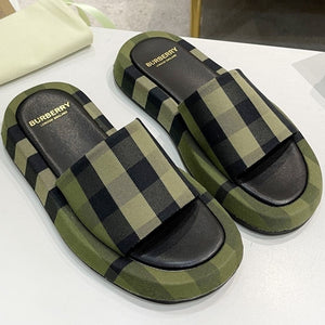 SE883 BUR Check Cotton Slides Size5-10