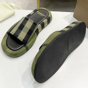 SE883 BUR Check Cotton Slides Size5-10