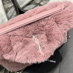 YSK192 Puffer Small Chain Bag in Quilted Shearling