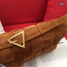 Load image into Gallery viewer, BV037 Suede Leather Padded Cassette Bag / 10.2x3.1x7.1inch
