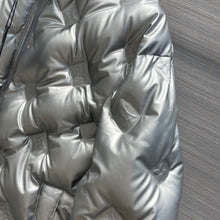 Load image into Gallery viewer, CLTH292 LB Metallic Monogram Flowers Reversible Puffer Jacket
